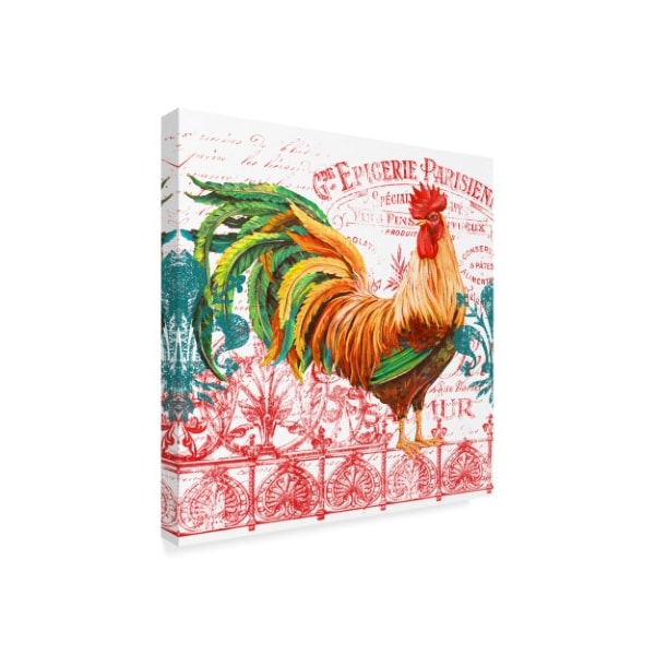 Jean Plout 'Le Coq Rooster 4' Canvas Art,14x14